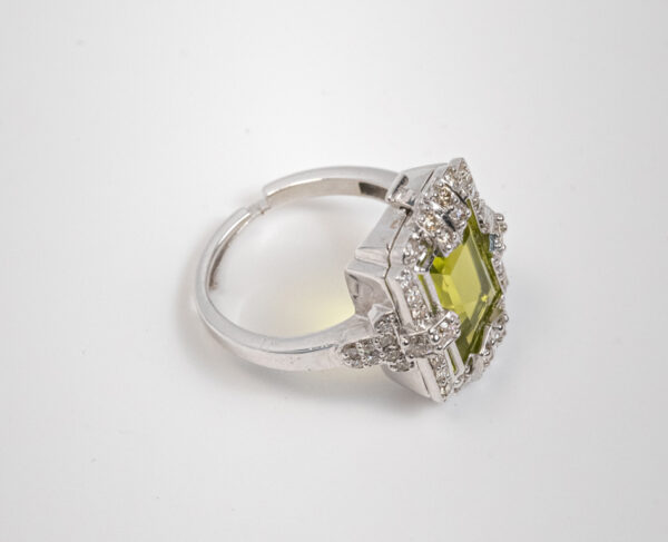 14K Gold Adjustable Ring With 0.85c Diamonds & Six 5.47 Carat Interchangeable Emerald Cut Gemstones - Image 5
