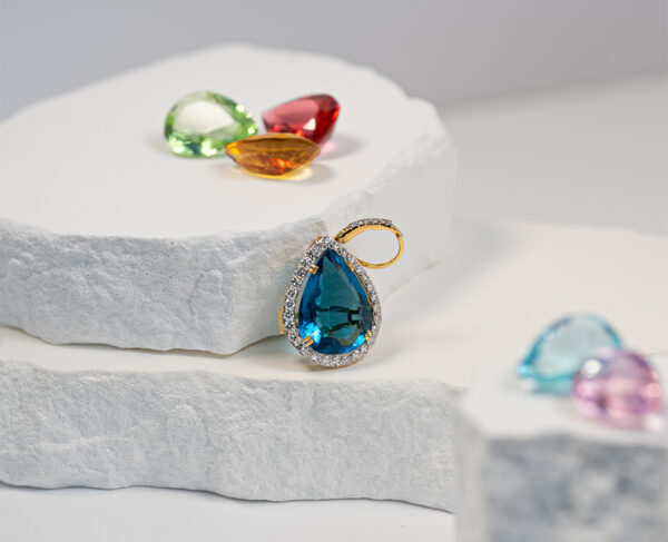 14K Gold Drop Earrings With 1.88c Diamonds & 12 Interchangeable 12.83 Carat Oval Cut Gemstones - Image 4