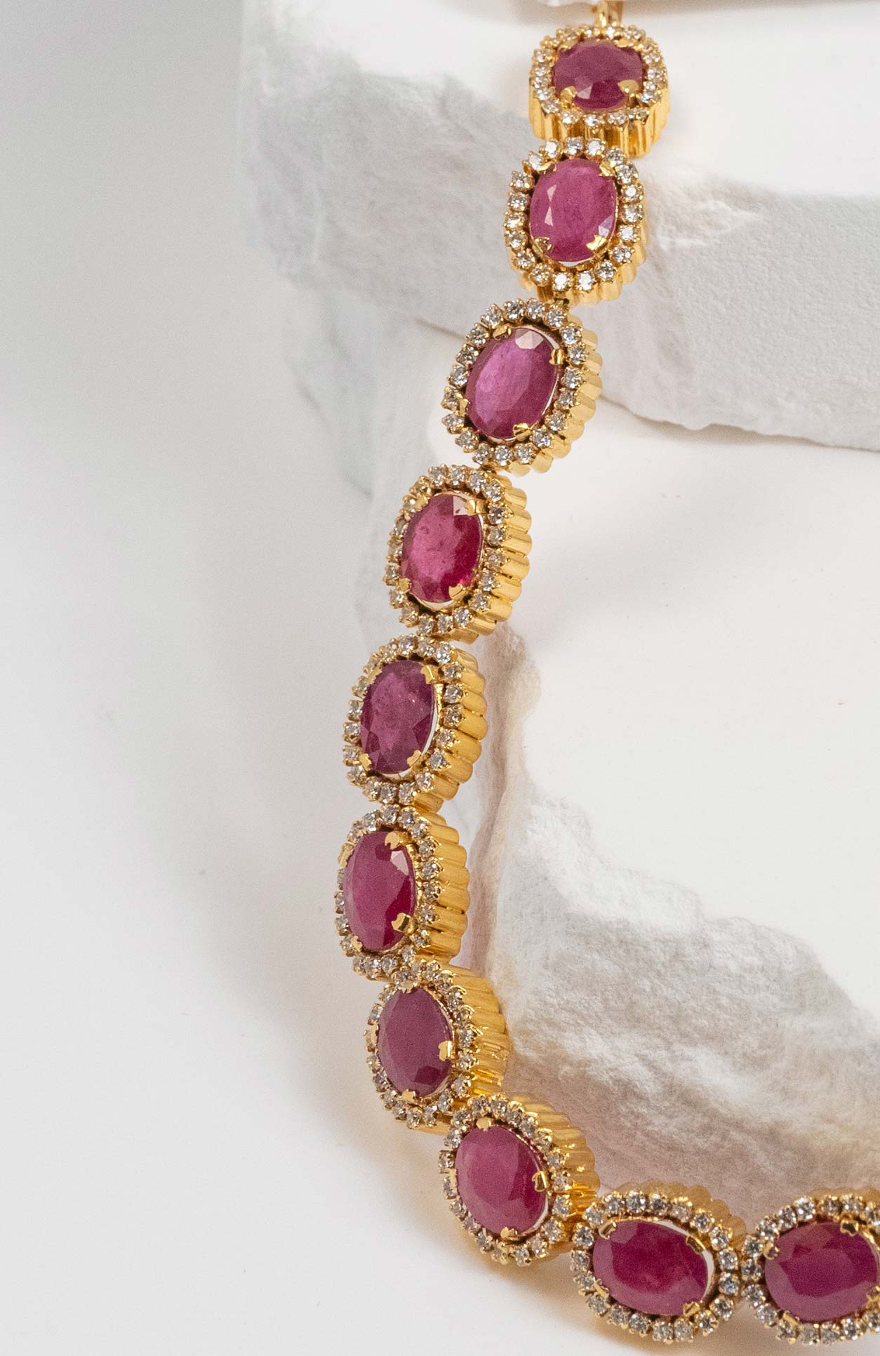 14K Gold Ruby and Diamond Necklace