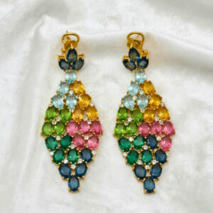 Rainbow Gemstone Chandelier Earrings