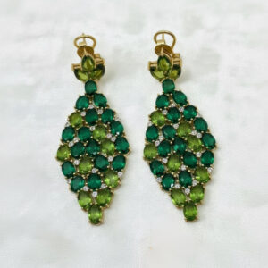 Green Gemstone Chandelier Earrings